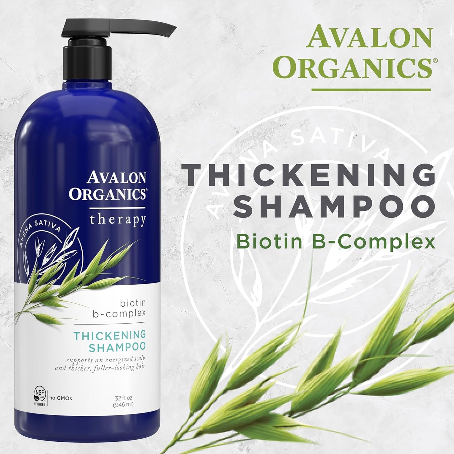 Avalon Organics Therapy Thickening Shampoo, Biotin B-Complex