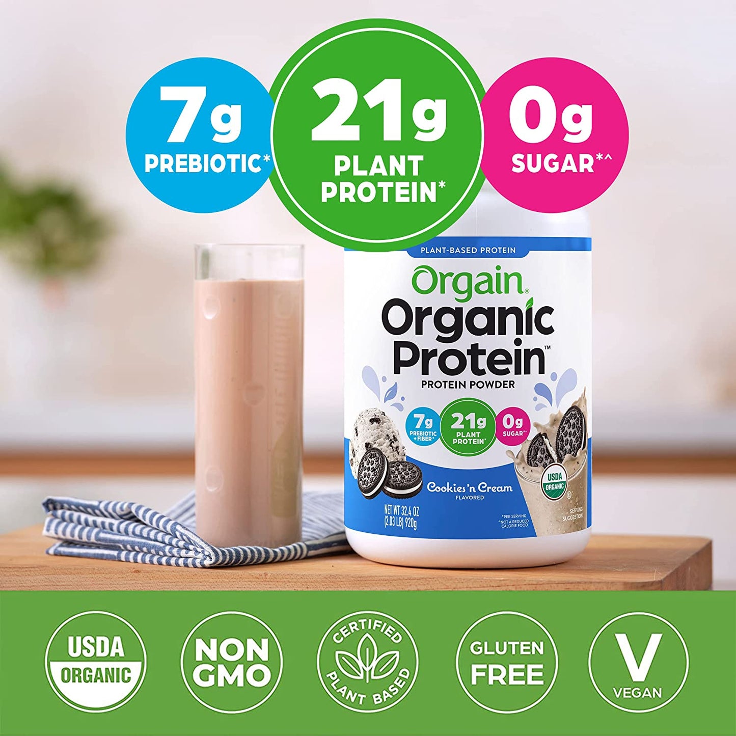 Orgain Organic Protein™ Plant Based Protein Powder - Cookies 'n Cream