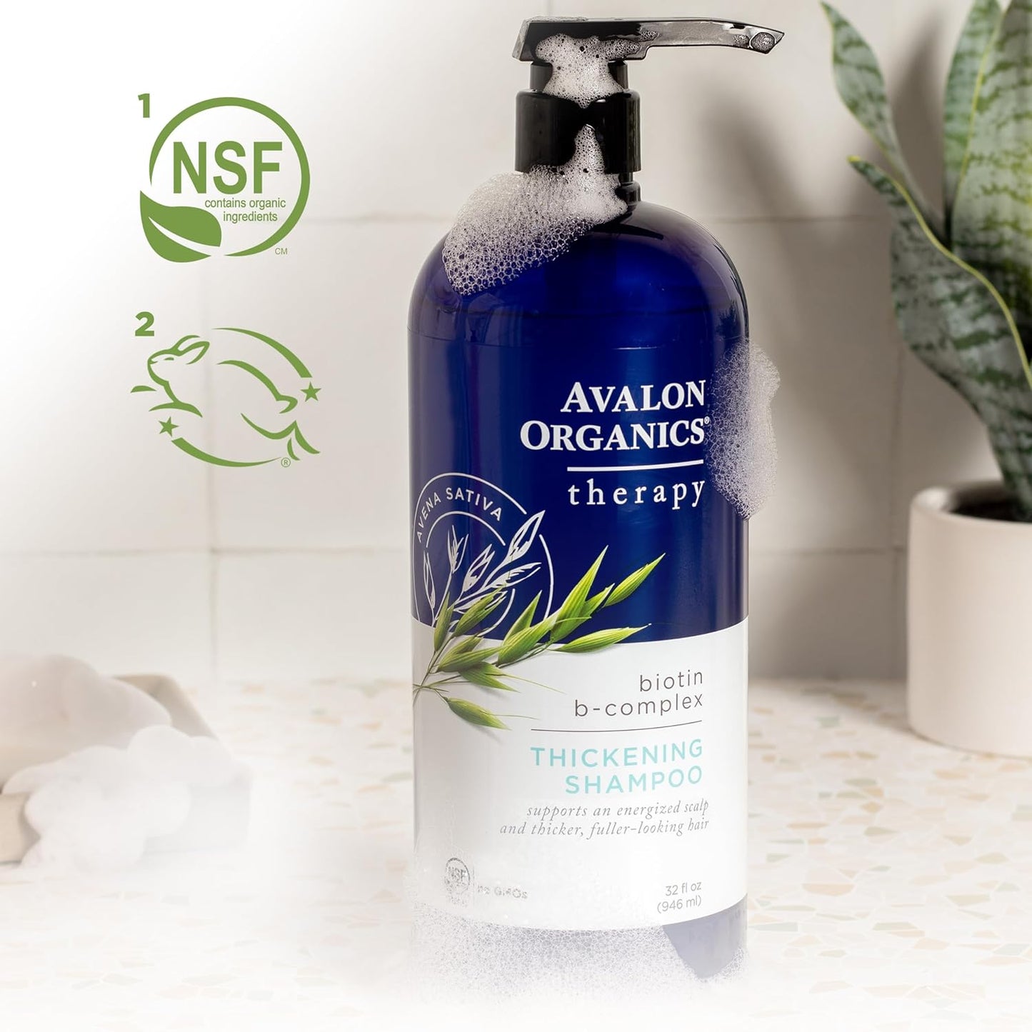 Avalon Organics Therapy Thickening Shampoo, Biotin B-Complex