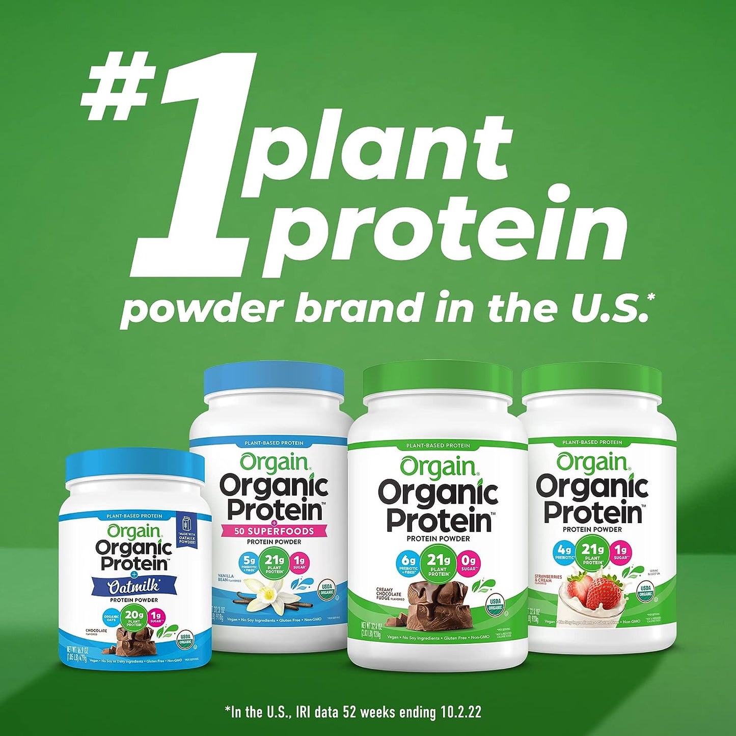 Organic Protein™ Plant Based Protein Powder Creamy Chocolate Fudge