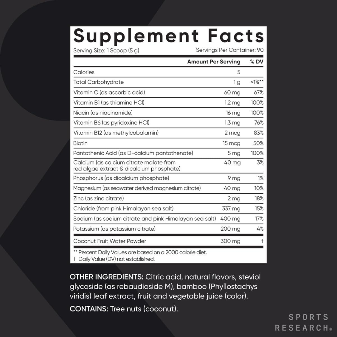 Sports Research Hydrate Electrolytes Jar
