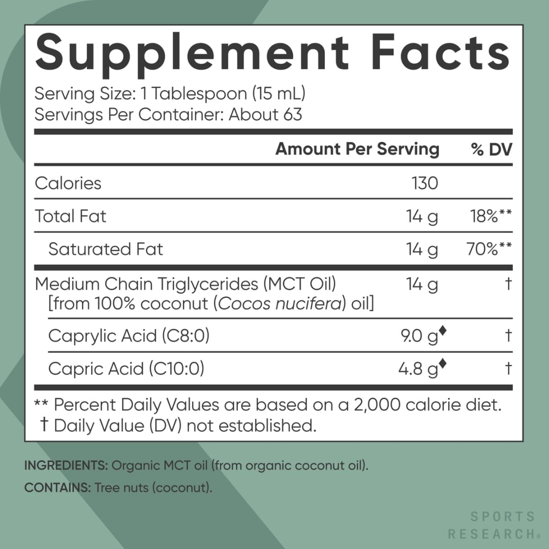Sports Research Organic MCT Oil (C8, C10)