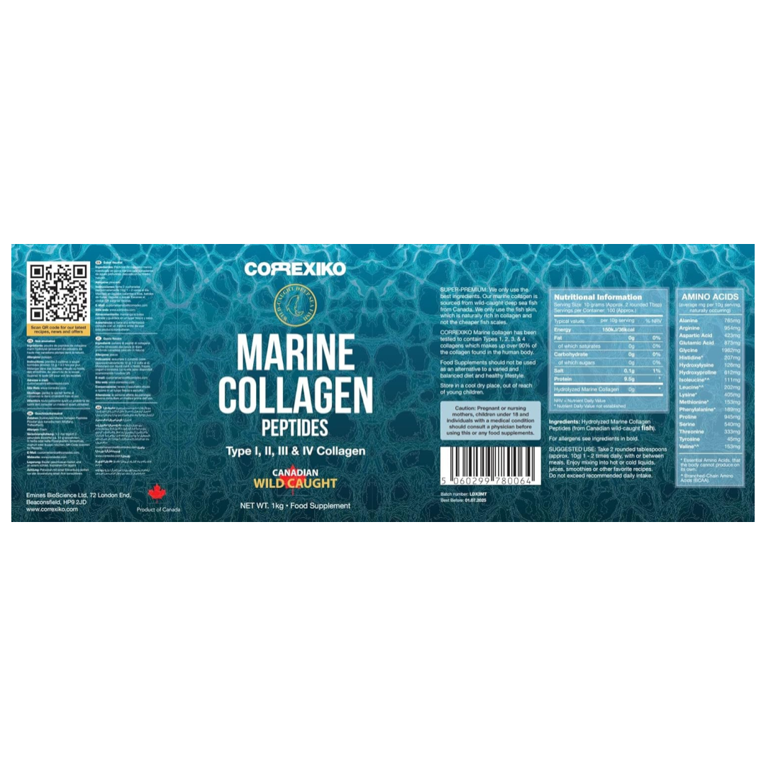 CORREXIKO Marine Collagen Powder Unflavored, 100 Servings