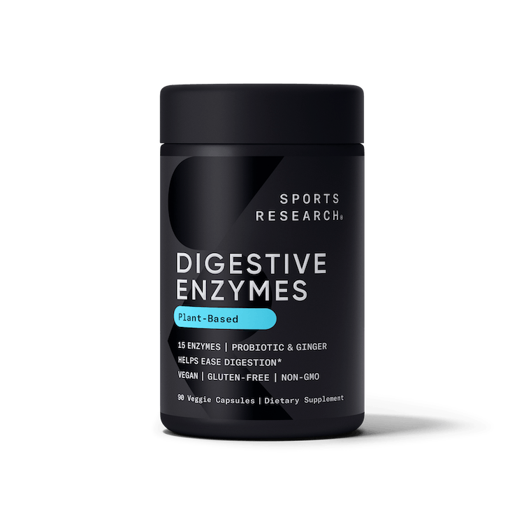 Sports Research Plant-Based Digestive Enzymes with Probiotic and Ginger