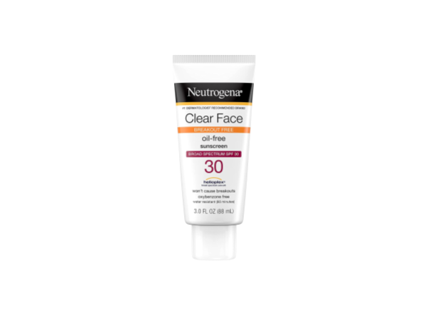 Neutrogena Clear Face Liquid Sunscreen Lotion, SPF 30 with Helioplex