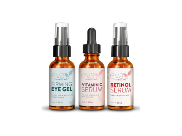 Eva Naturals, 3 Serum - Retinol, Vitamin C, & Eye Gel