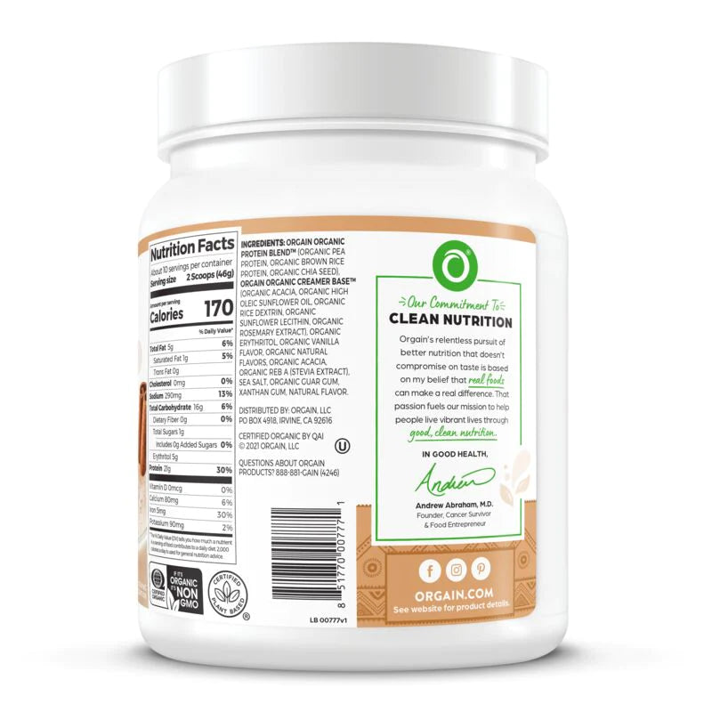 Organic Protein™ Plant Based Protein Powder - Vanilla Horchata