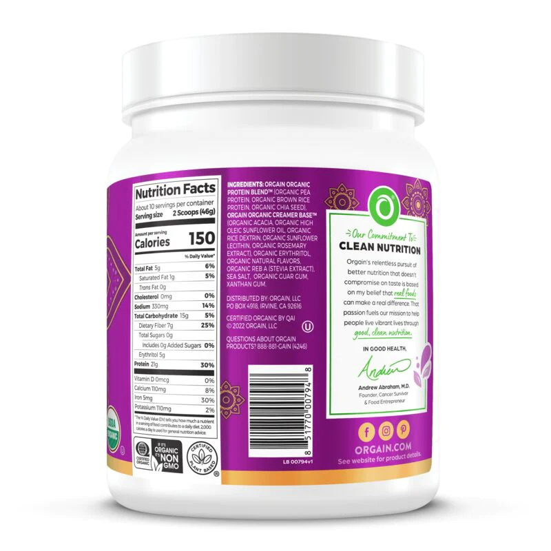 Organic Protein™ Plant Based Protein Powder - Chai Latte